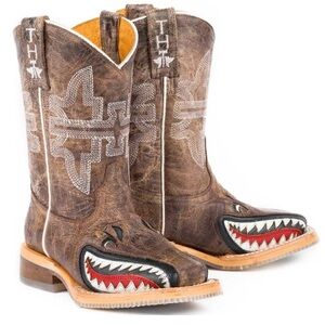 Tin Haul Brown and Black Kids Boots